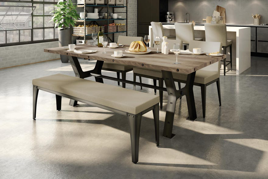 Upright Metal Base Bench