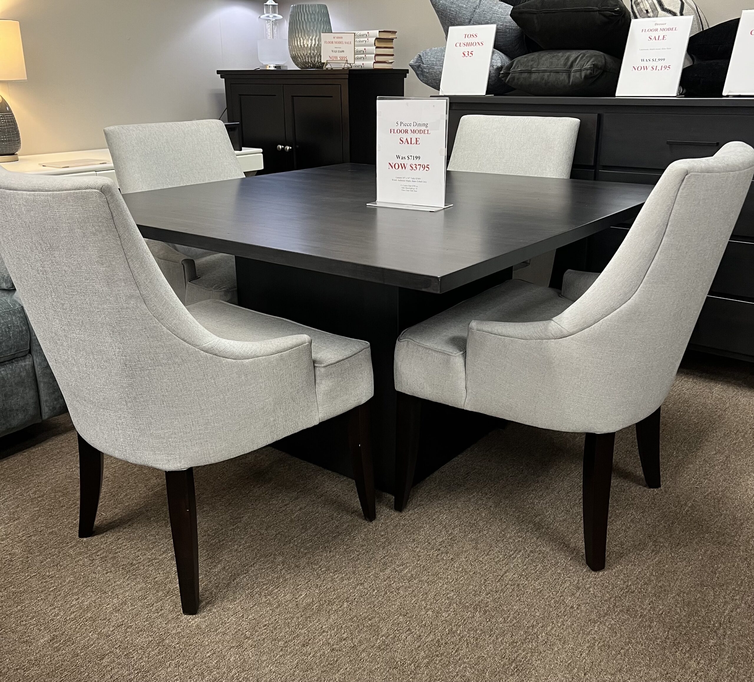 Canmore 54" square table with 4 chairs