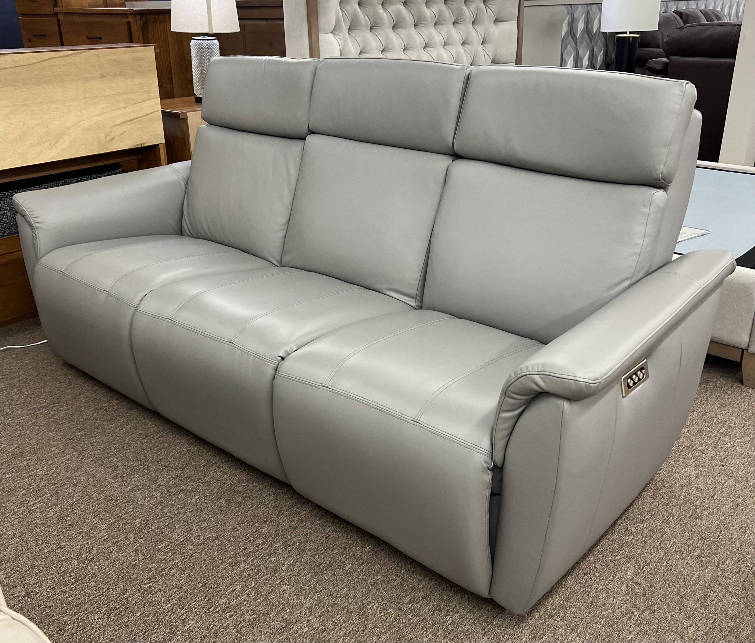 8000 recliner sofa grey leather