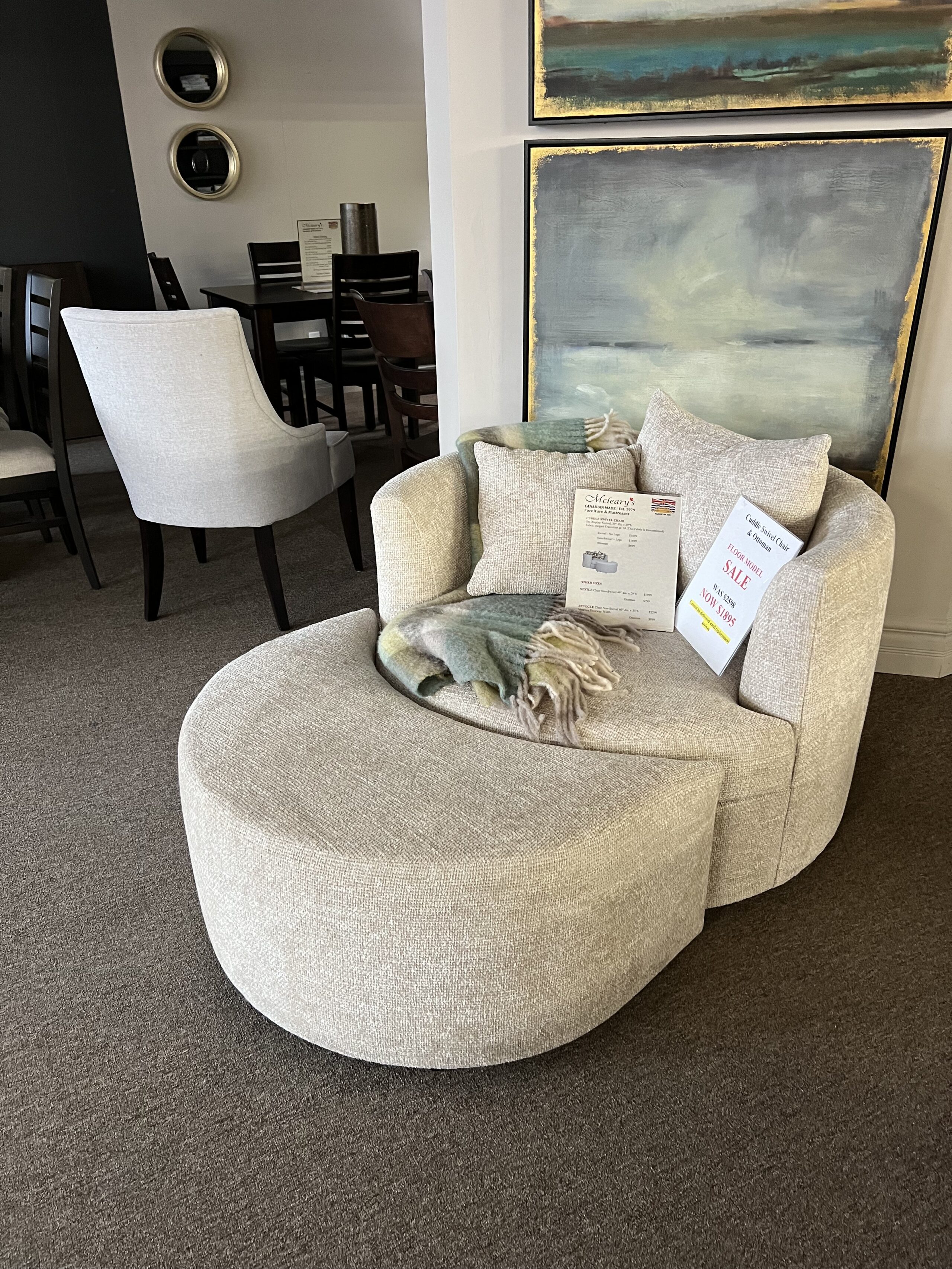 Cuddle swivel chair and ottoman