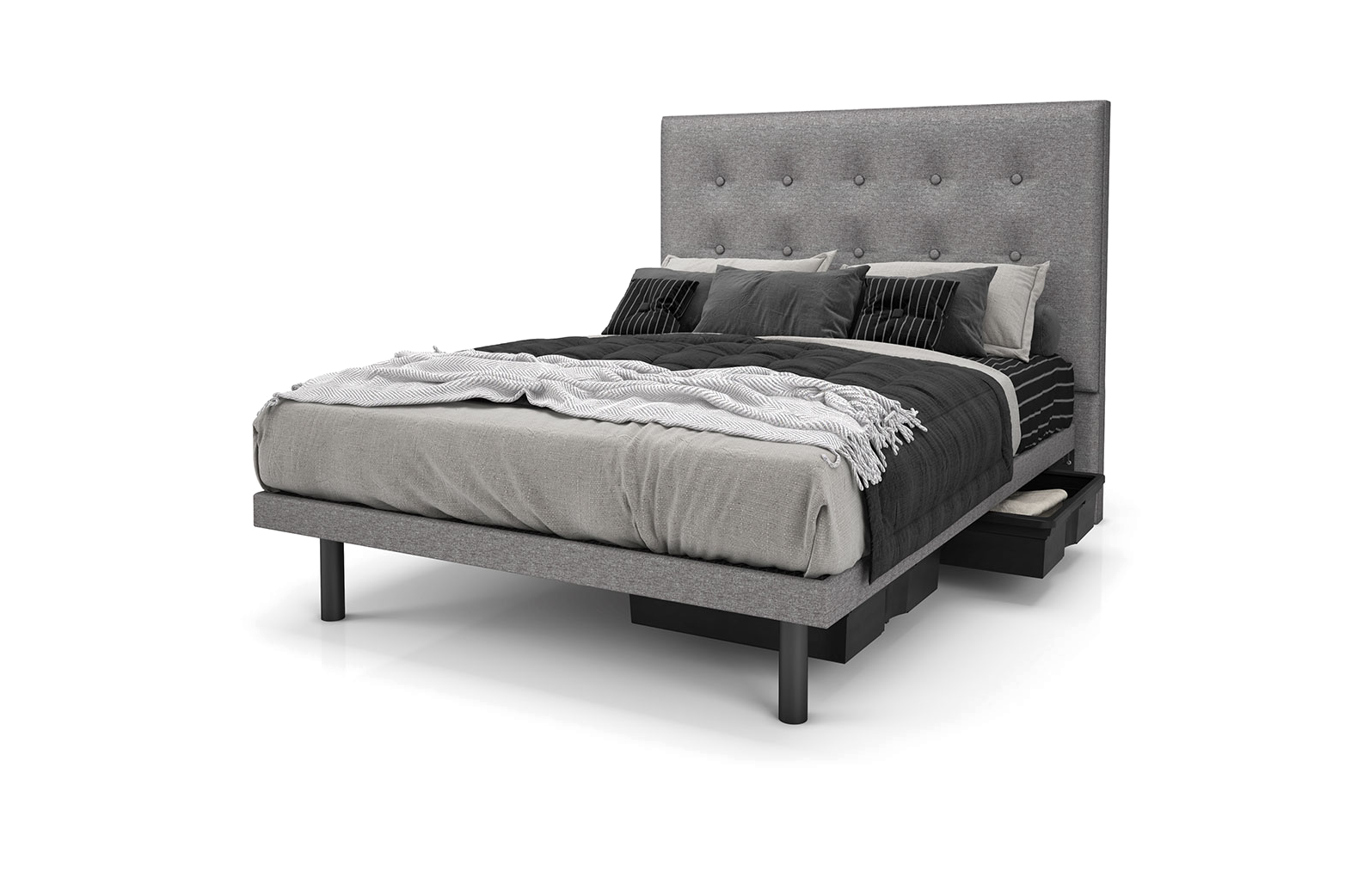 Reflexx Platform Bed Base with Adam Headboard