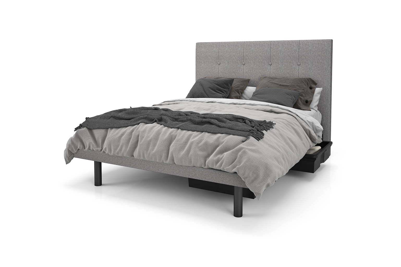 Reflexx Platform Bed Base with Lyon Headboard