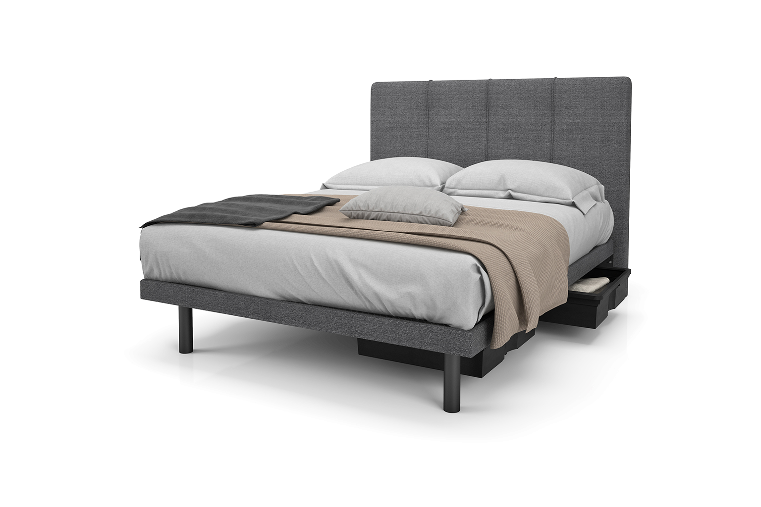 Reflexx Platform Bed Base with Lucas Headboard
