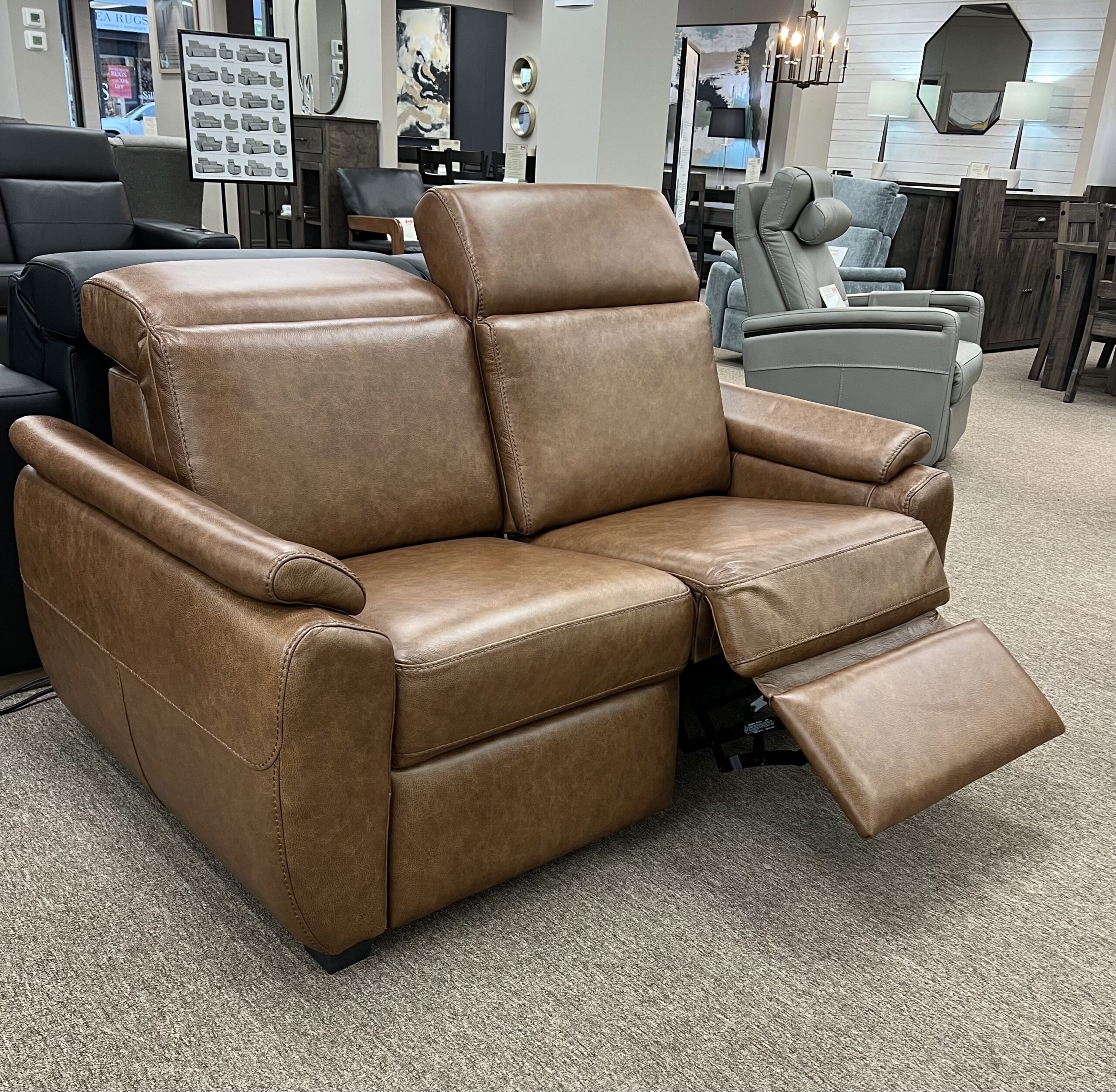 Venice leather loveseat recliner