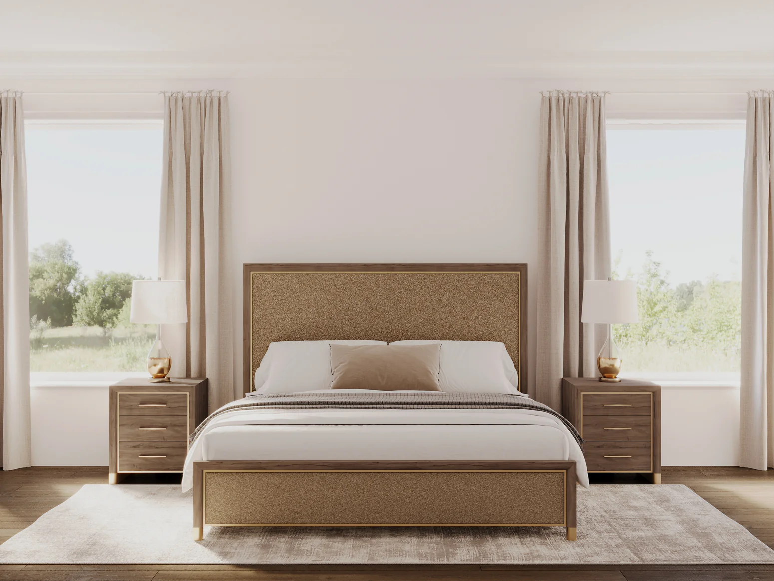 Upholstered Panel Bed