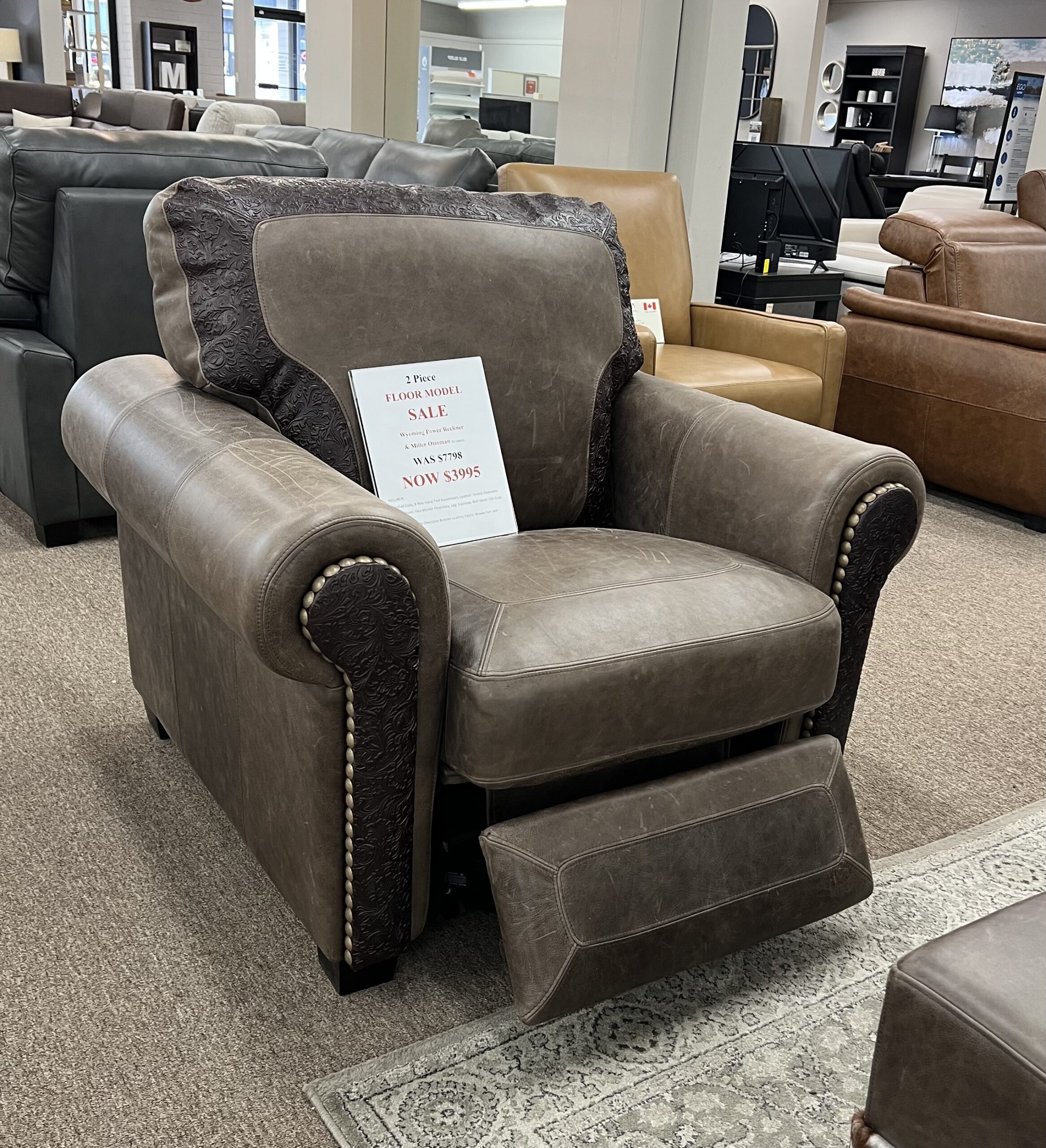 Wyoming recliner & Miller ottoman set