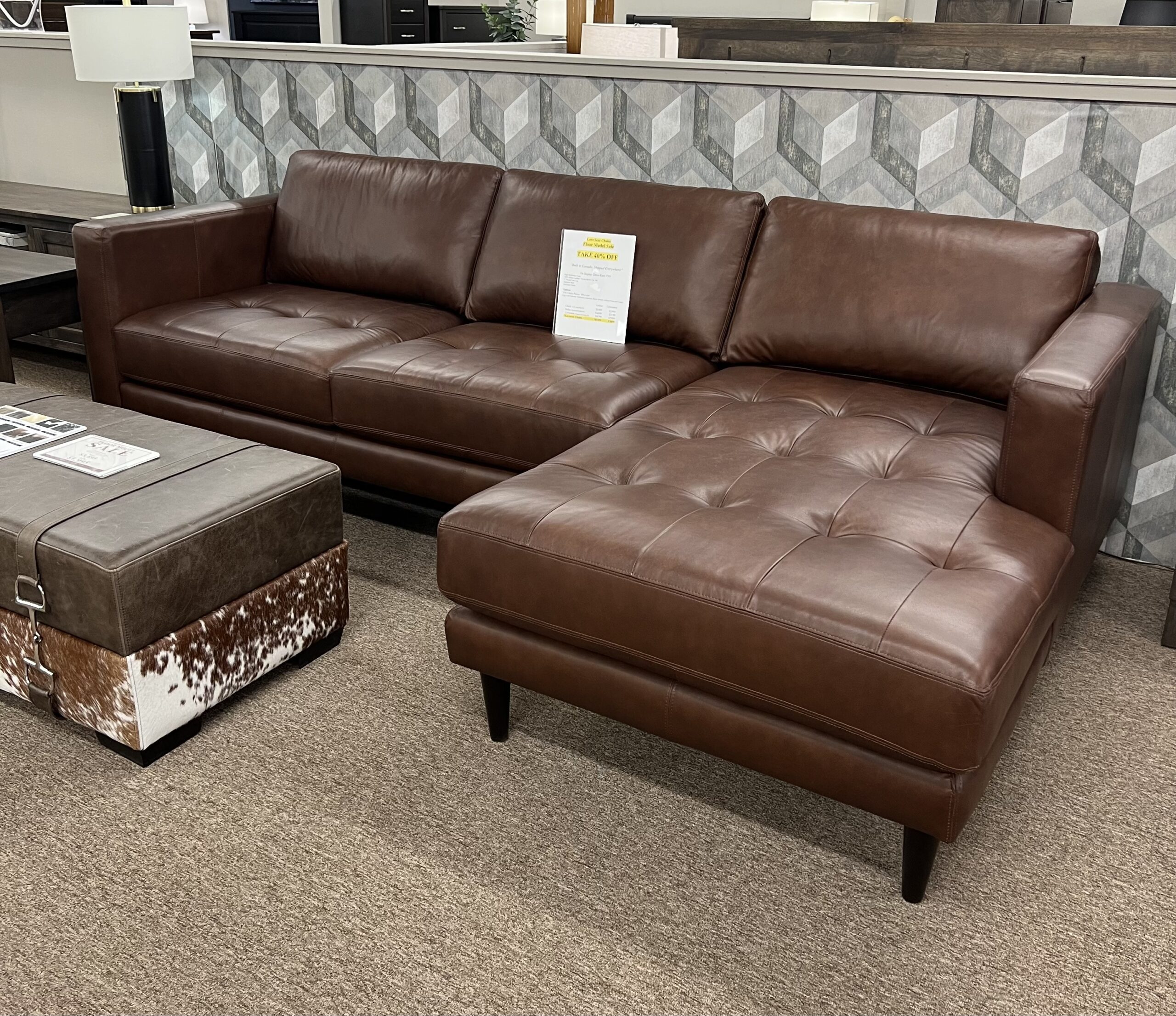 2 pc leather sectional- model 3795